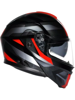 Kask szczękowy AGV Streetmodular Ledro czarno-czerwony