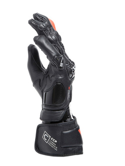 Rękawice motocyklowe damskie Dainese Carbon 4 długie czarno-biało-czerwone