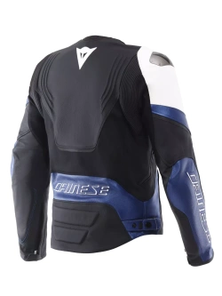 Kurtka motocyklowa skórzana Dainese Racing 5 czarno-biało-niebieska