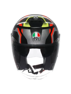 Kask otwarty AGV Irides Zurigo czarno-czerwono-żółty