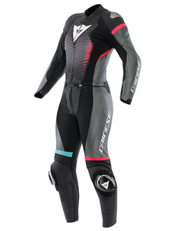 Kombinezon motocyklowy dwuczęściowy damski Dainese Fulminea czarno-szaro-biały