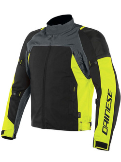 Motocyklowa kurtka tekstylna Dainese Speed Master D-Dry czarno-szaro-fluo żółta