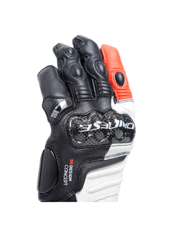Rękawice motocyklowe damskie Dainese Carbon 4 długie czarno-biało-czerwone
