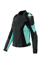 Kurtka motocyklowa skórzana damska Dainese Racing 4 perforowana czarno-zielona