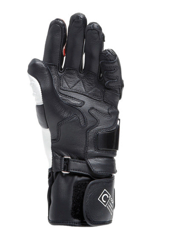 Rękawice motocyklowe damskie Dainese Carbon 4 długie czarno-biało-czerwone