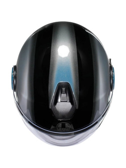 Kask otwarty AGV Eteres Levanto czarno-srebrno-niebieski
