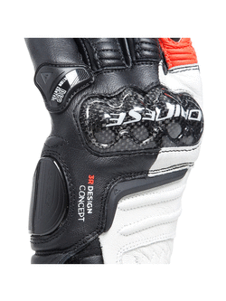 Rękawice motocyklowe damskie Dainese Carbon 4 długie czarno-biało-czerwone