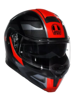 Kask szczękowy AGV Streetmodular Ledro czarno-czerwony