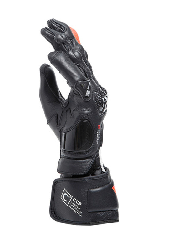 Rękawice motocyklowe damskie Dainese Carbon 4 długie czarno-biało-czerwone