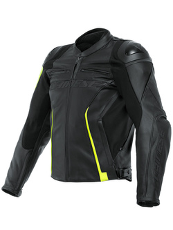 Kurtka motocyklowa skórzana Dainese VR46 Curb czarno-żółta