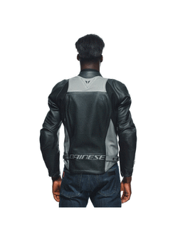Kurtka motocyklowa skórzana Dainese Racing 4 perforowana czarno-szara