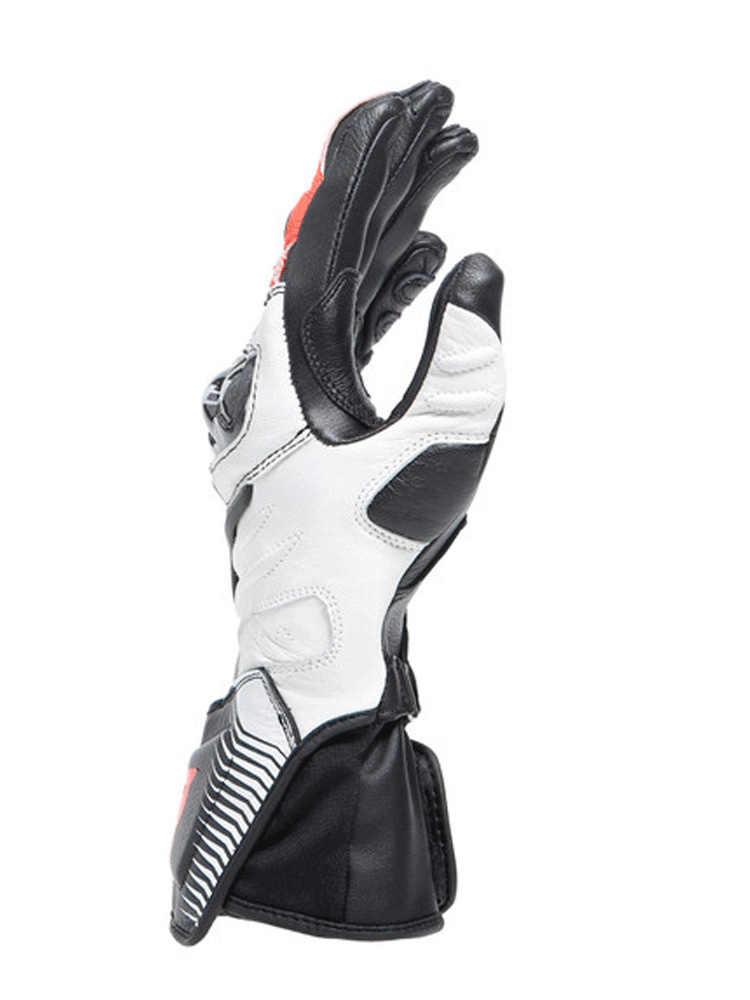 Rękawice motocyklowe damskie Dainese Carbon 4 długie czarno-biało-czerwone