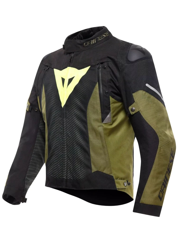 Kurtka motocyklowa tekstylna Dainese Super Sprint D-Dry czarno-zielona-fluo