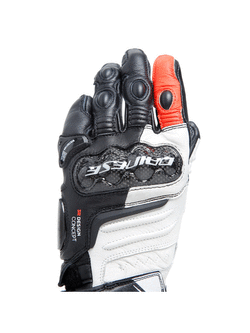 Rękawice motocyklowe damskie Dainese Carbon 4 długie czarno-biało-czerwone
