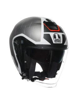 Kask otwarty AGV Irides Trieste czarno-biało-czerwony matowy