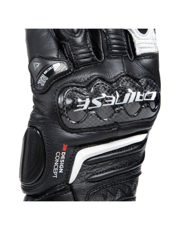 Rękawice motocyklowe damskie Dainese Carbon 4 długie czarno-białe