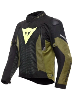 Kurtka motocyklowa tekstylna Dainese Super Sprint D-Dry czarno-zielona-fluo