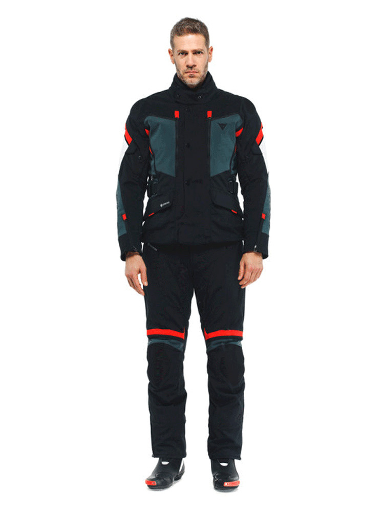 Kurtka motocyklowa tekstylna Dainese Carve Master 3 Gore-Tex czarno-szaro-czerwona