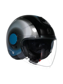 Kask otwarty AGV Eteres Levanto czarno-srebrno-niebieski