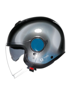Kask otwarty AGV Eteres Levanto czarno-srebrno-niebieski