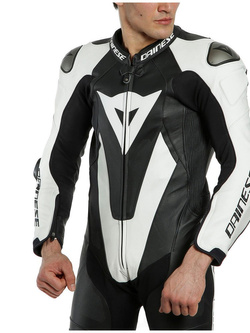 Motocyklowy kombinezon jednoczęściowy Dainese Laguna Seca 5 [wersja perforowana] [rozmiary niestandardowe] czarno-biały