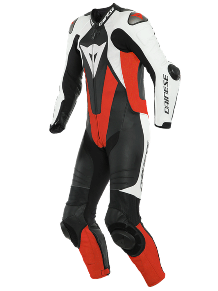 Kombinezon motocyklowy jednoczęściowy Dainese Laguna Seca 5 [wersja perforowana] czarno-biało-czerwony