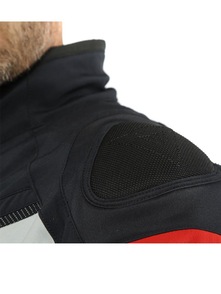 Motocyklowa kurtka tekstylna Dainese Carve Master 2 D-Air® Gore-Tex® [z poduszką powietrzną] czarno-szaro-czerwona