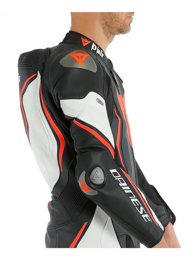 Motocyklowy kombinezon jednoczęściowy Dainese Misano 2 D-Air® [z poduszką powietrzną] czarno-biało-czerwony