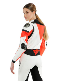 Damski kombinezon jednoczęściowy Dainese Imatra Lady [wersja perforowana] biało-fluo czerwony