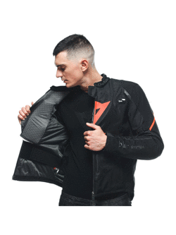 Kurtka motocyklowa tekstylna Dainese Smart Jacket LS Sport czarno-czerwona