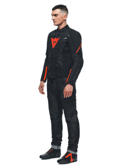 Kurtka motocyklowa tekstylna Dainese Smart Jacket LS Sport czarno-czerwona