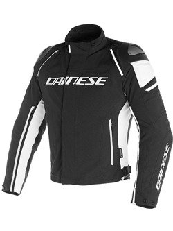Motocyklowa kurtka tekstylna Dainese Racing 3 D-Dry® czarno-biała