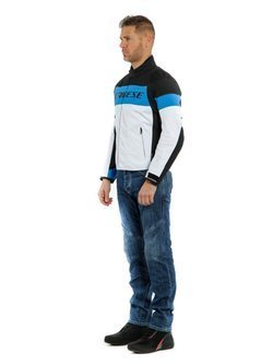 Motocyklowa kurtka tekstylna Dainese Saetta D-Dry® biało-niebiesko-czarna