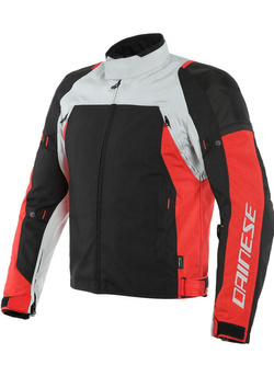 Motocyklowa kurtka tekstylna Dainese Speed Master D-Dry szaro-czerwono-czarna