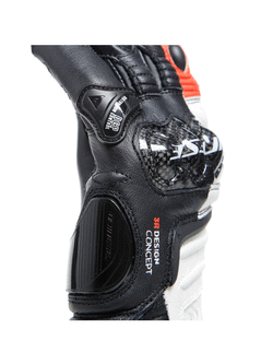 Rękawice motocyklowe damskie Dainese Carbon 4 długie czarno-biało-czerwone