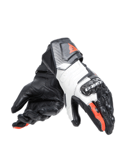 Rękawice motocyklowe damskie Dainese Carbon 4 długie czarno-biało-czerwone