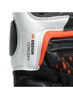 Skórzane rękawice motocyklowe Dainese Carbon 3 Short czarno-białe