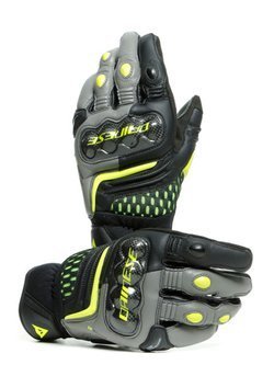 Skórzane rękawice motocyklowe Dainese Carbon 3 Short czarno-szare