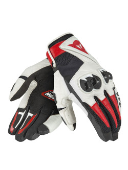 Skórzane rękawice motocyklowe Dainese MIG C2 czarno-biało-czerwone