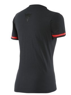Damska koszulka Dainese Paddock Lady T-Shirt czarno-czerwona