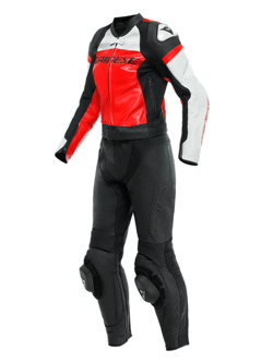 Kombinezon motocyklowy dwuczęściowy damski Dainese Mirage czarno-czerwono-biały