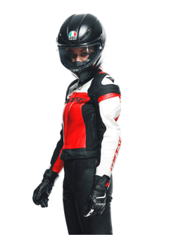 Kombinezon motocyklowy dwuczęściowy damski Dainese Mirage czarno-czerwono-biały [rozmiary niestandardowe]