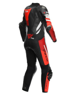 Kombinezon motocyklowy jednoczęściowy damski Dainese Misano 3 D-Air [z poduszką powietrzną] [wersja perforowana] czarno-czerwono-biały