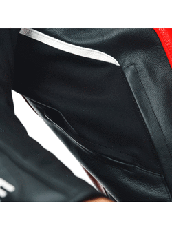 Kurtka motocyklowa skórzana Dainese Racing 4 czerwono-czarna