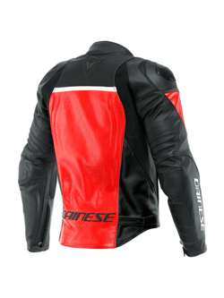 Kurtka motocyklowa skórzana Dainese Racing 4 czerwono-czarna