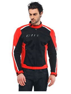 Kurtka motocyklowa tekstylna Dainese Hydraflux 2 Air D-Dry czarno-czerwona, Wyprzedaż