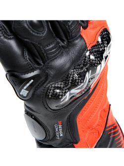 Rękawice motocyklowe Dainese Carbon 4 długie czarno-fluo czerwone